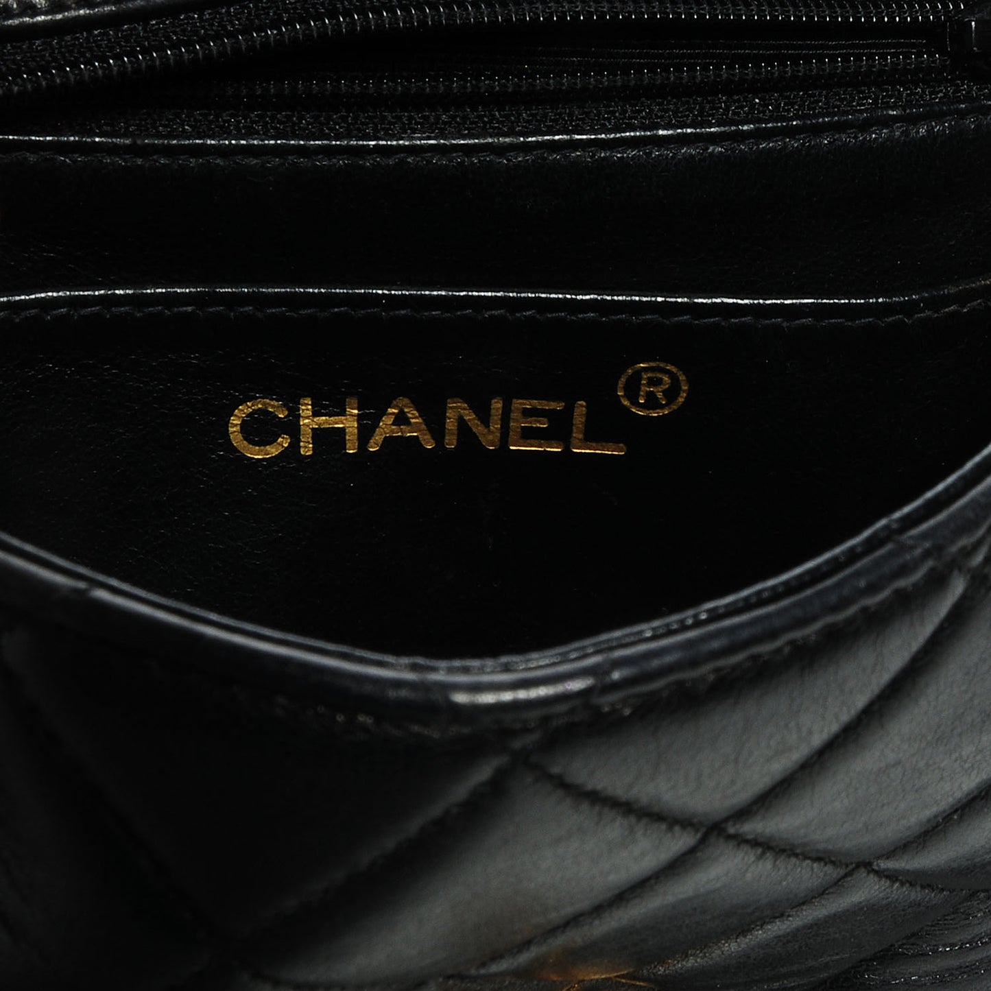 Lambskin Quilted Mini Square Flap Black