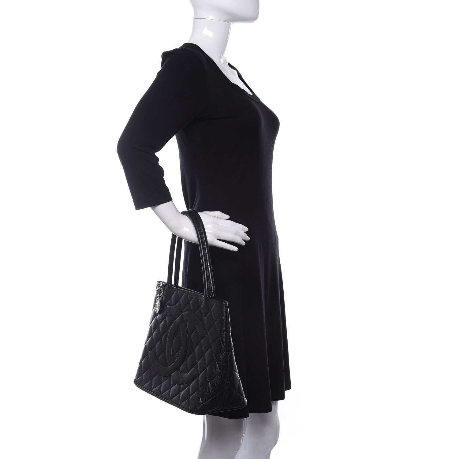 Chanel Caviar Quilted Medallion Tote Black 2 of 10