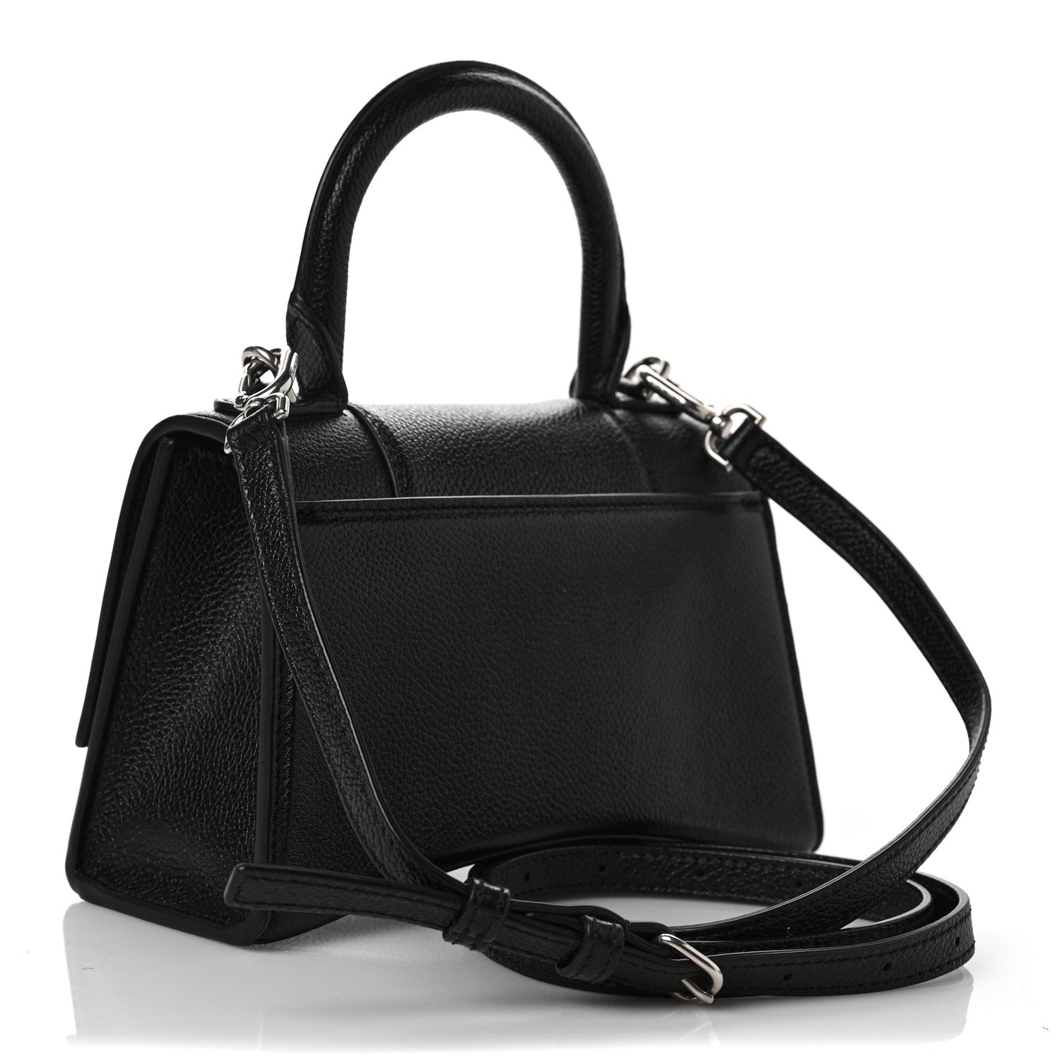 Balenciaga Grained Calfskin Hourglass Top Handle Bag XS Black 3 of 9