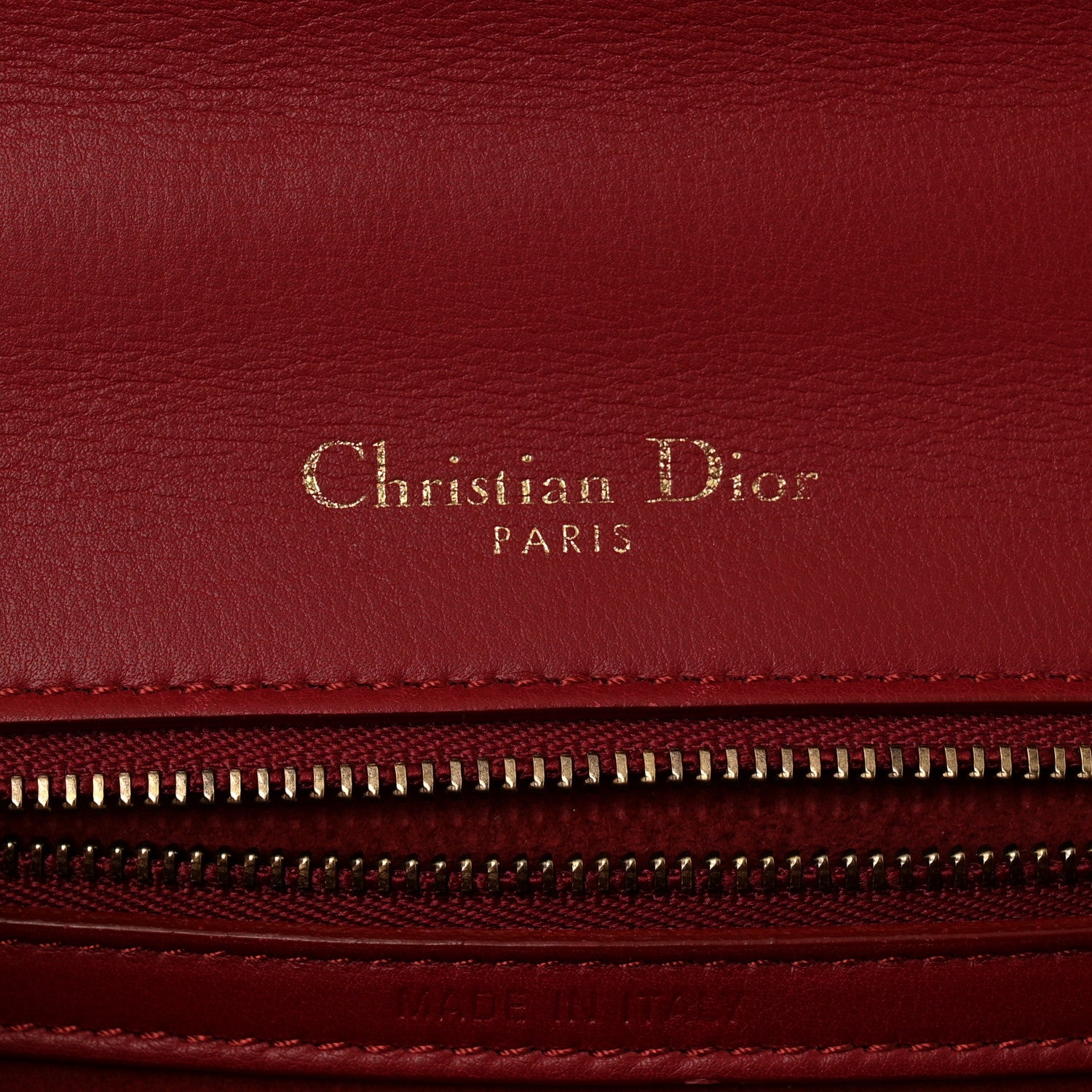 Christian Dior Calfskin Studded Small Diorama Flap Bag Burgundy 6 of 14