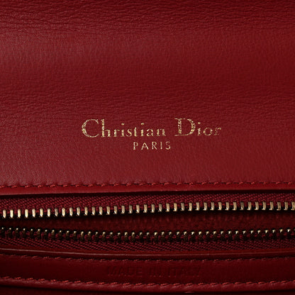 Christian Dior Calfskin Studded Small Diorama Flap Bag Burgundy 6 of 14