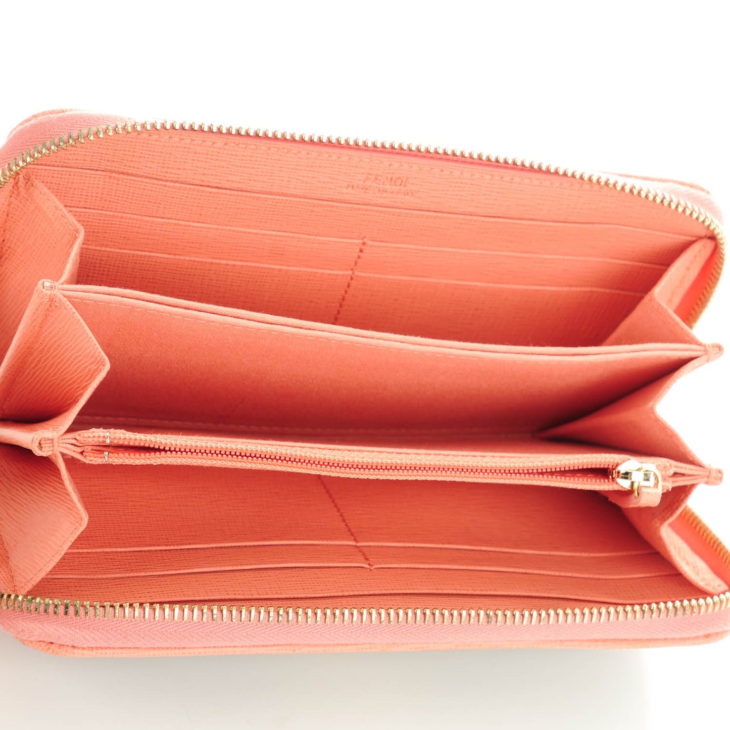 Zucca Spalmati Vitello Elite Zip Around Wallet Tobacco Pesca
