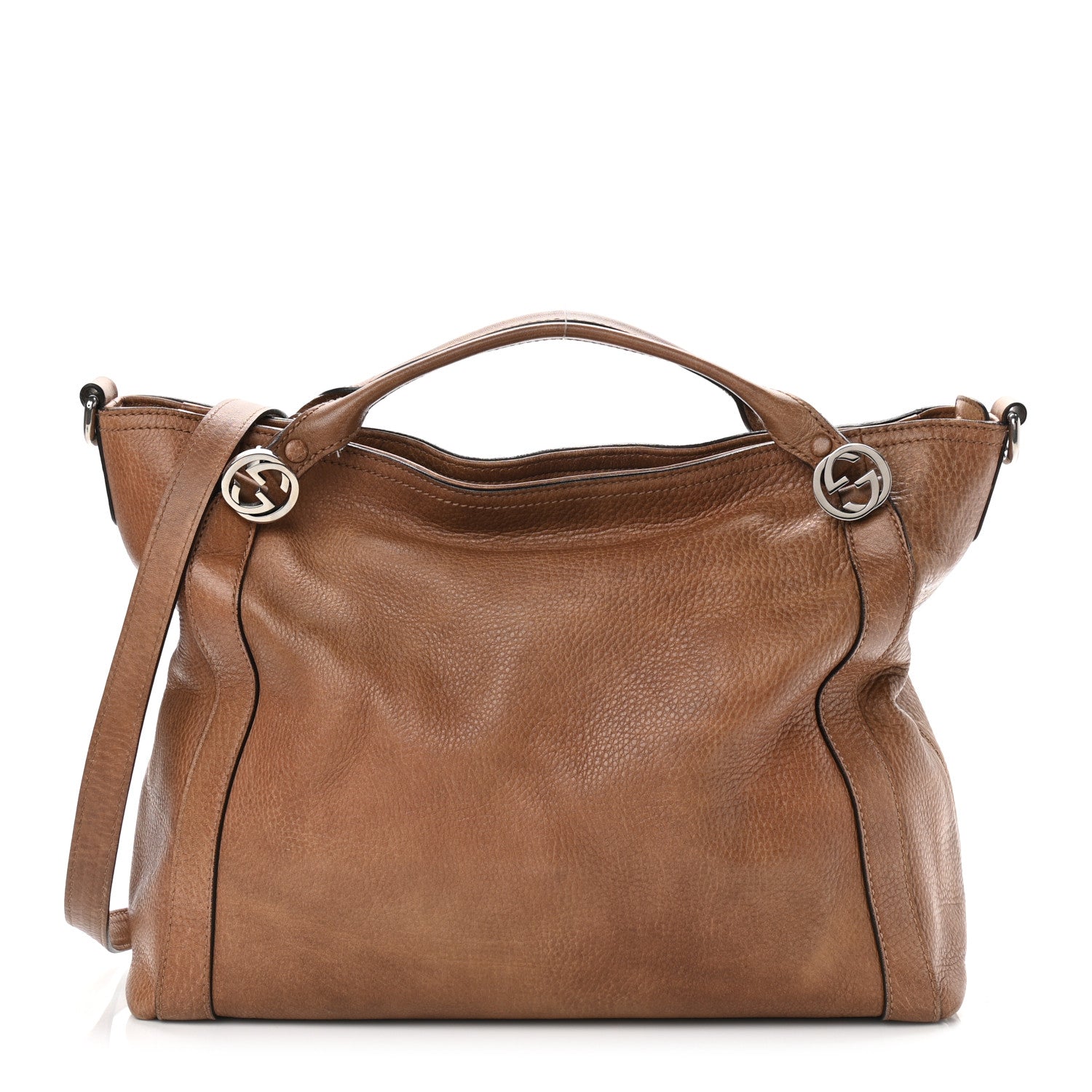 Gucci Pebbled Calfskin Medium Miss GG Top Handle Bag Light Cuir 1 of 12