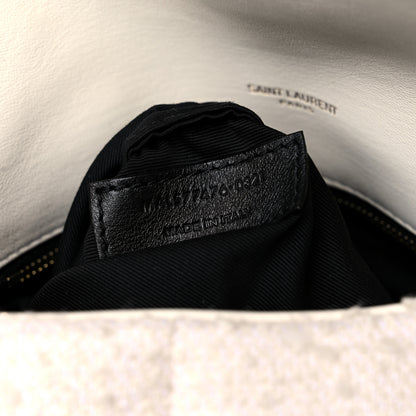 Saint Laurent Boucle Tweed Quilted Small Loulou Puffer Monogram Chain Satchel Crema Soft 7 of 11