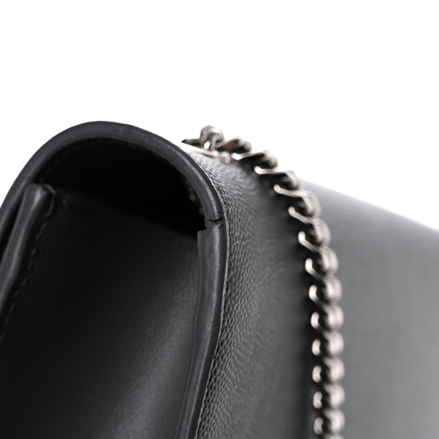 Saint Laurent Grain De Poudre Medium Classic Monogram Kate Satchel Earth Grey 13 of 15