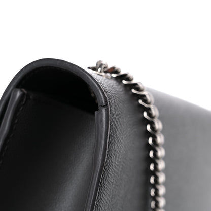Saint Laurent Grain De Poudre Medium Classic Monogram Kate Satchel Earth Grey 13 of 15