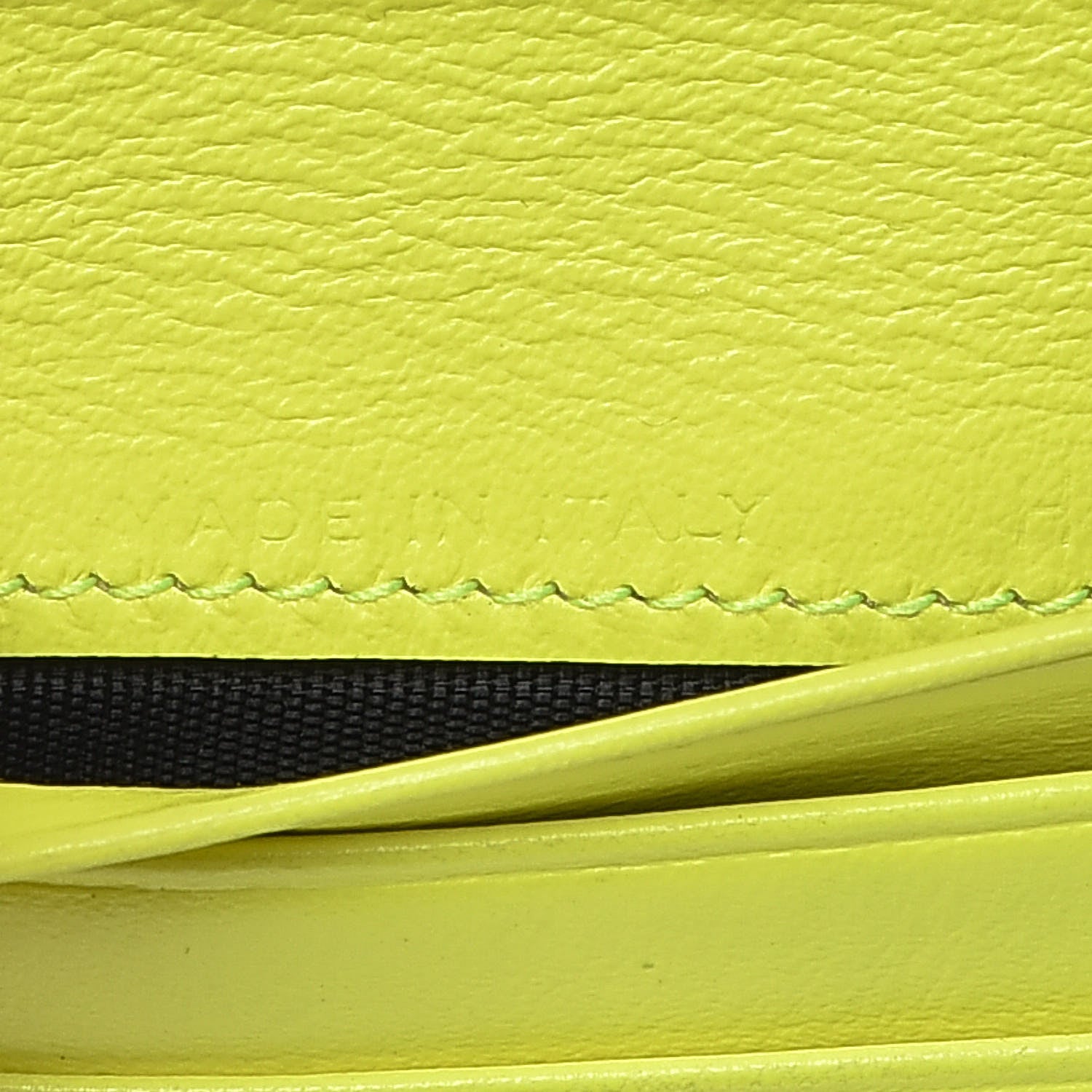 Saint Laurent Grain De Poudre Letters Compact Wallet Fluo Yellow 6 of 14
