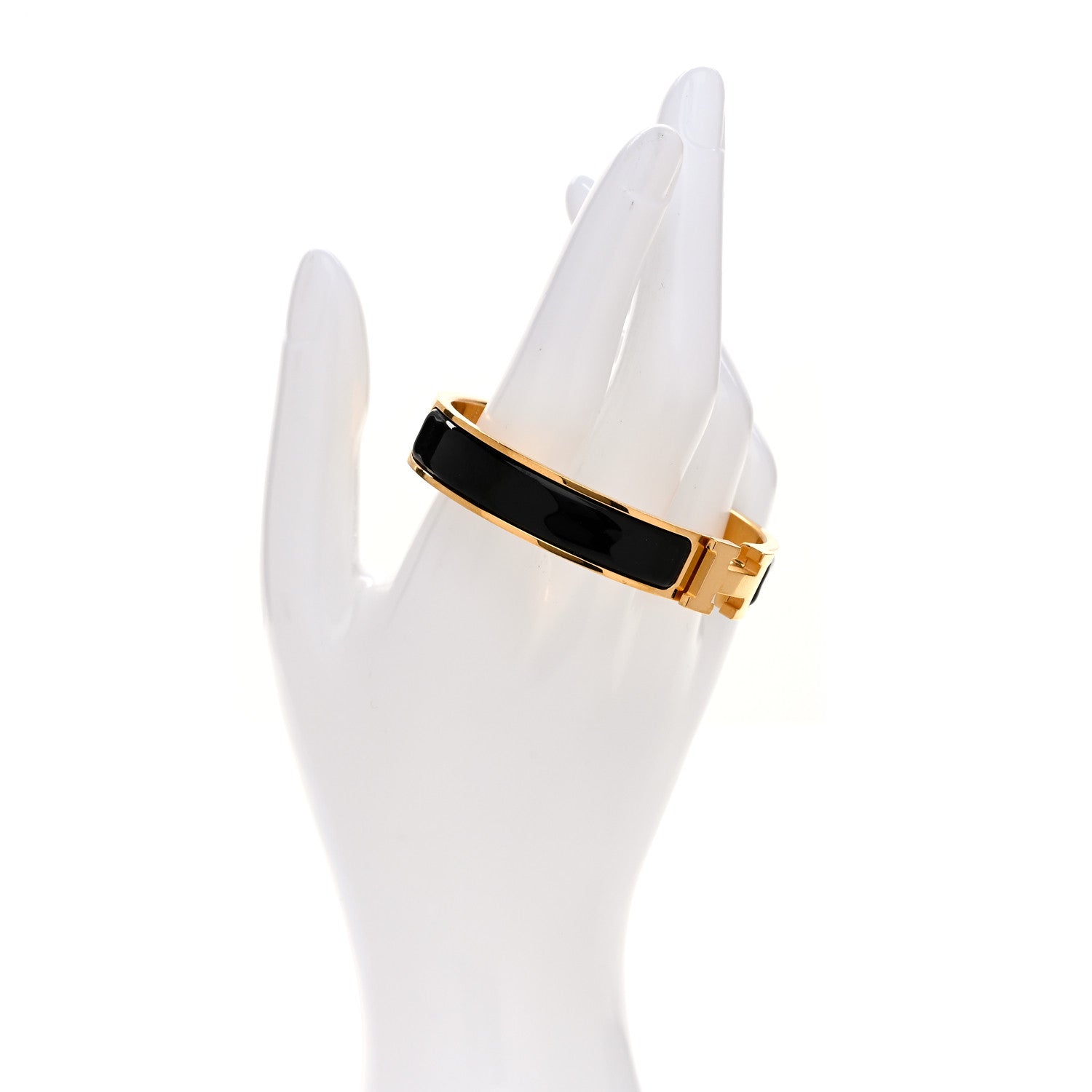 Hermes Enamel Narrow Clic Clac H Bracelet GM Black 2 of 4