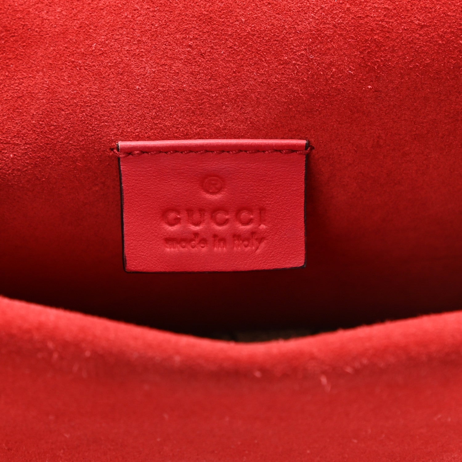 Gucci GG Supreme Monogram Suede Mini Dionysus Shoulder Bag Beige Ebony Vulcanic Red 6 of 8