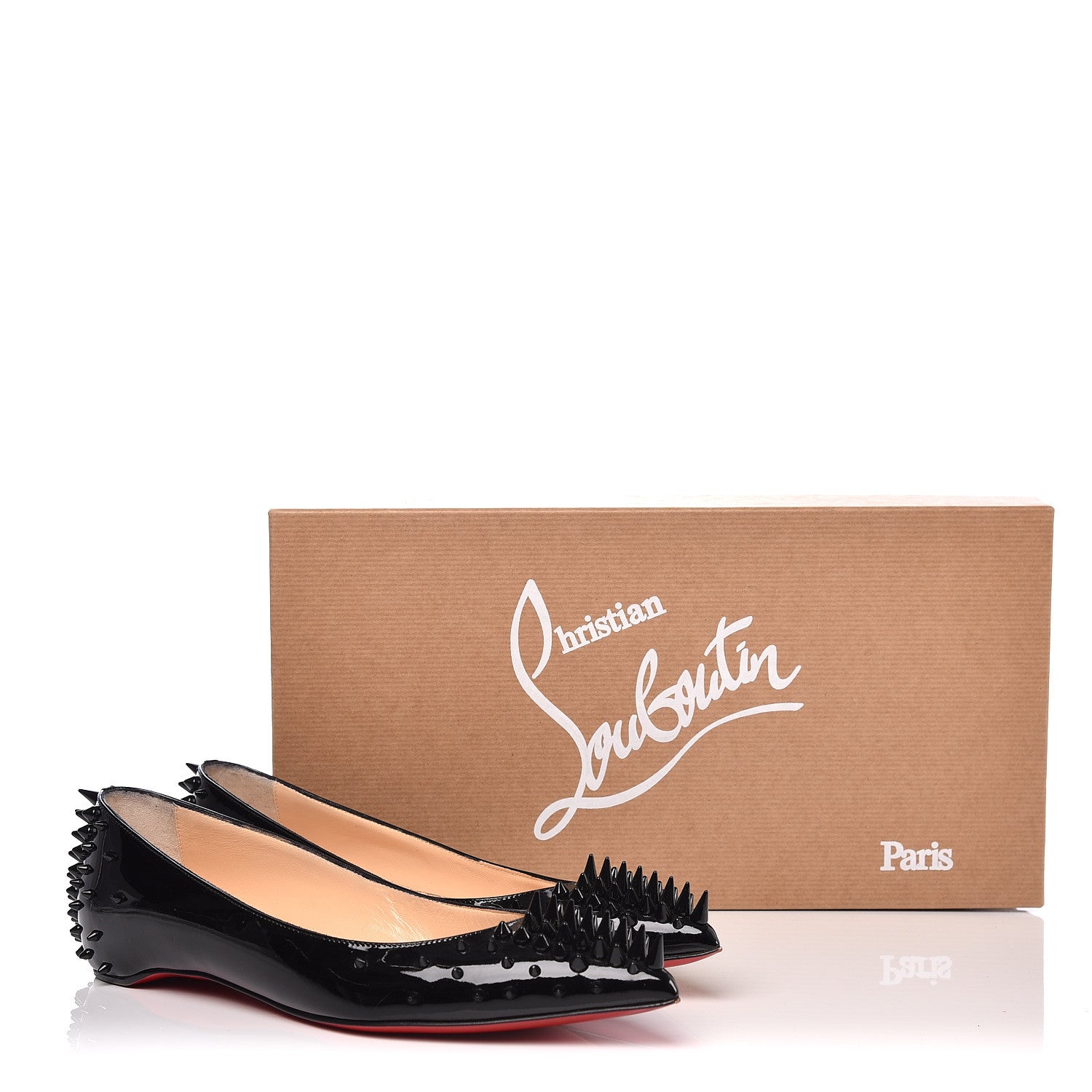 Christian Louboutin Patent Goldoflat Spikes Flats 35.5 Black 12 of 12
