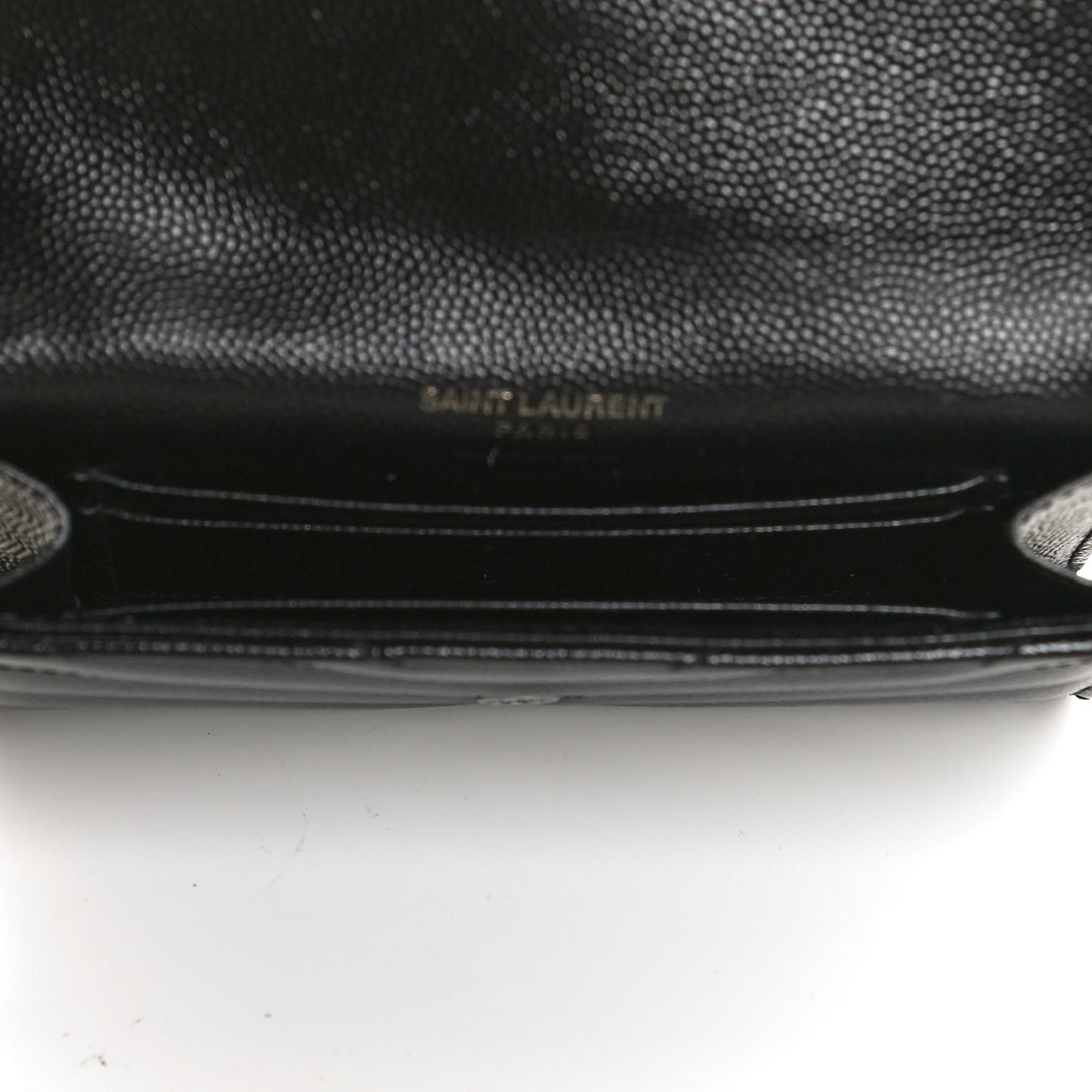 Grain De Poudre Matelasse Chevron Small Monochrome Monogram Envelope Wallet Black