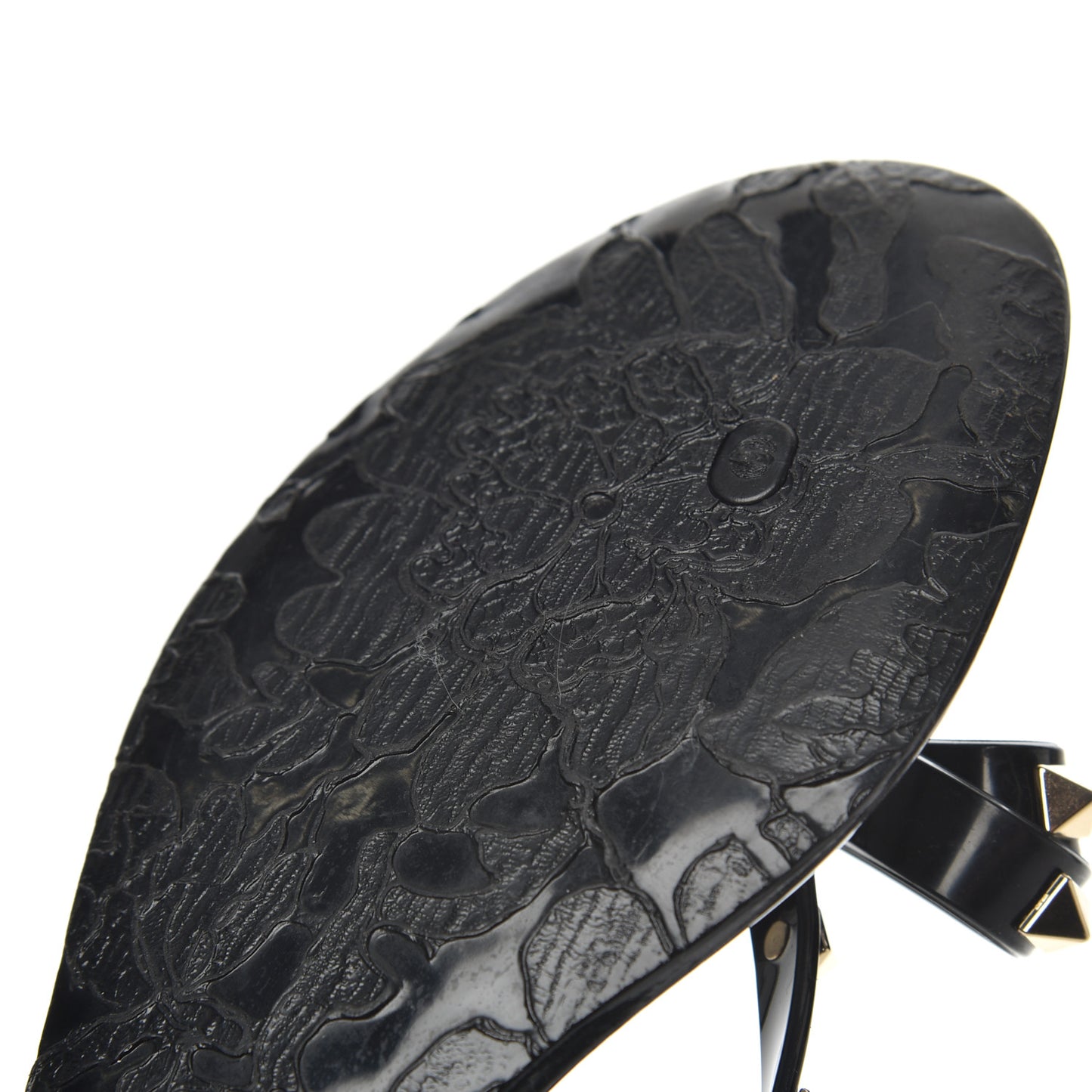 PVC Jelly Rockstud Bow Thong Sandals 38 Black