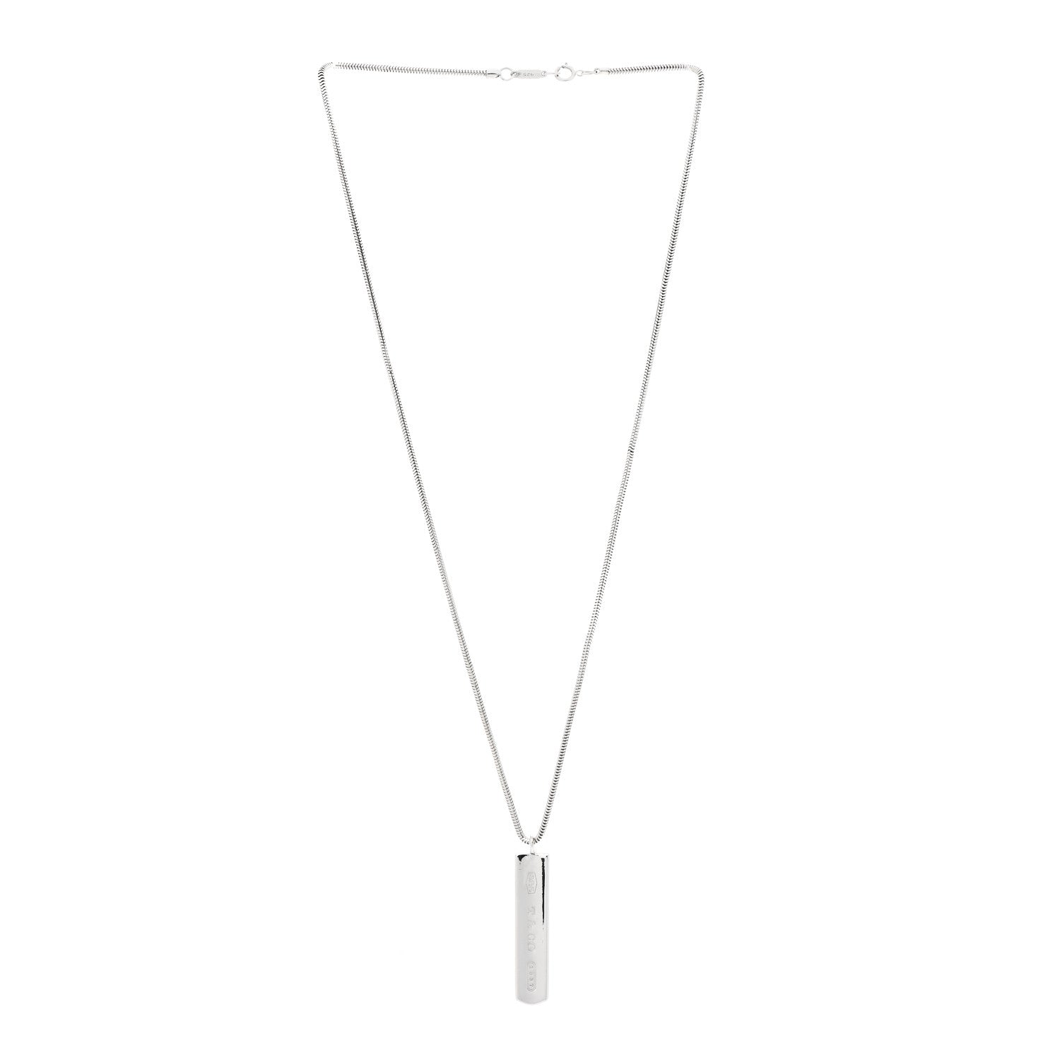 Tiffany Sterling Silver 1837 Bar Pendant Necklace 3 of 6