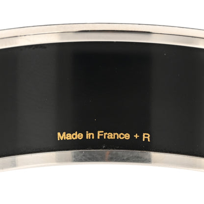 Hermes Enamel Printed Caleche Wide Bracelet 62 Gris Macadam 5 of 5