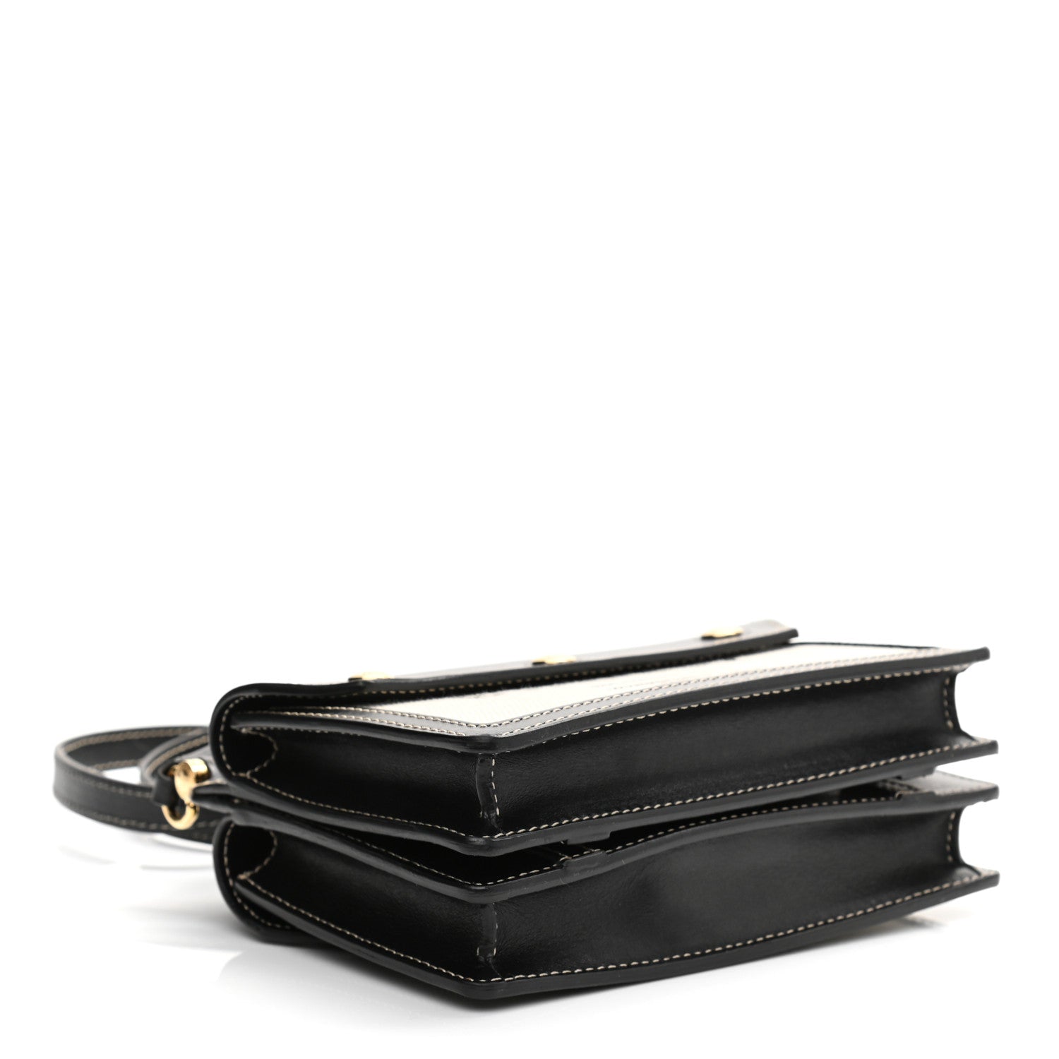 Burberry Smooth Calfskin Canvas Horseferry Print Mini Title Bag with Pocket Black 7 of 18