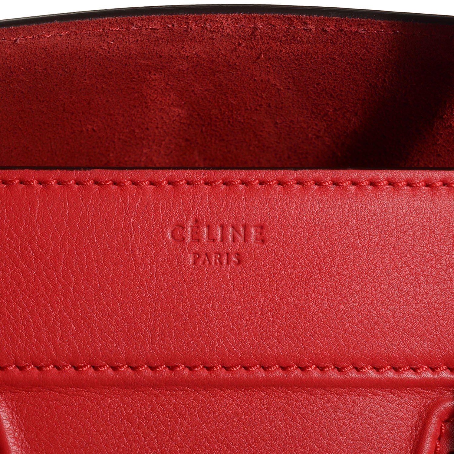 Celine Supple Calfskin Medium Phantom Luggage Vermillion 6 of 9