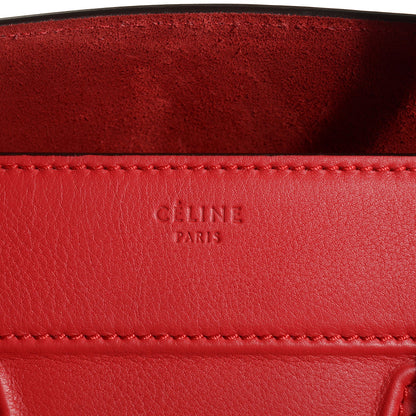 Celine Supple Calfskin Medium Phantom Luggage Vermillion 6 of 9