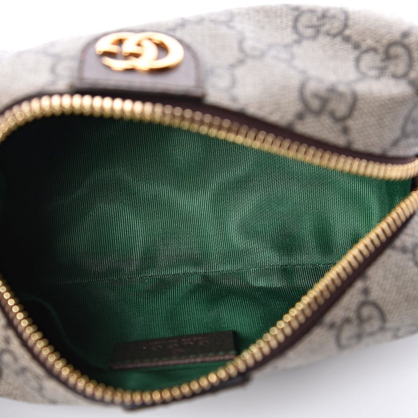 Soft GG Supreme Monogram Calfskin Small Ophidia Cosmetic Case Beige Ebony New Acero
