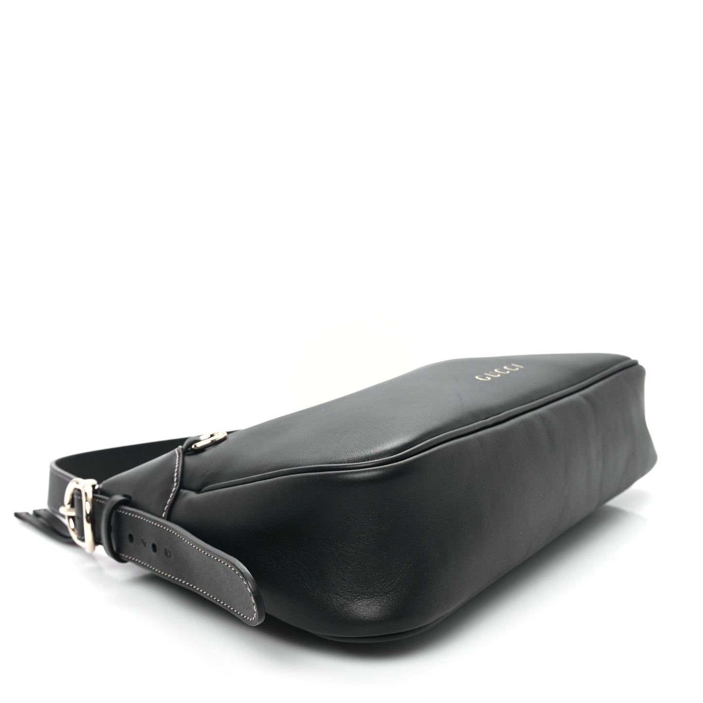 Calfskin Medium Emblem Shoulder Bag Black
