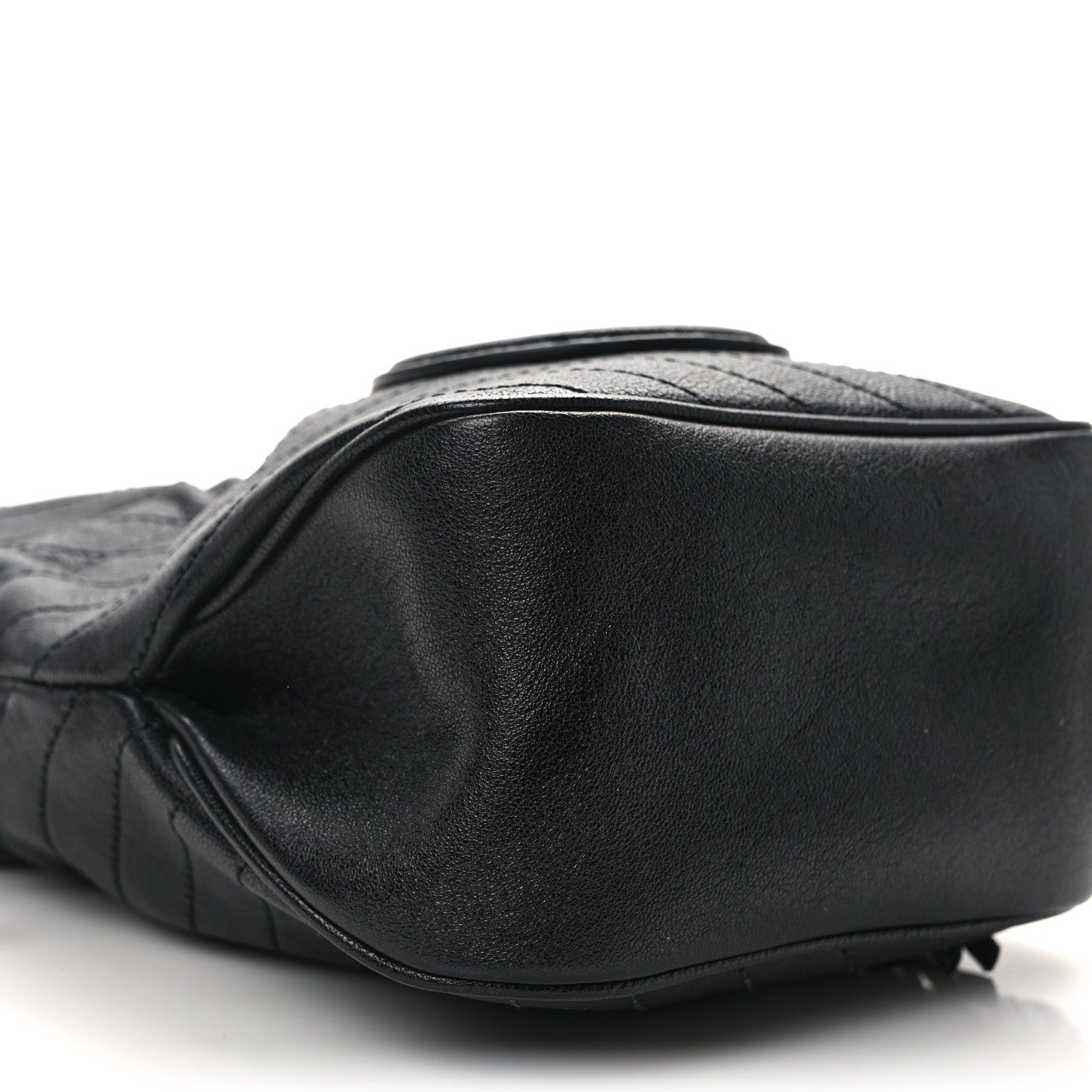 Gucci Sakai Be Green Calfskin Diagonal Stitched Mini Blondie Bucket Bag Black 8 of 13