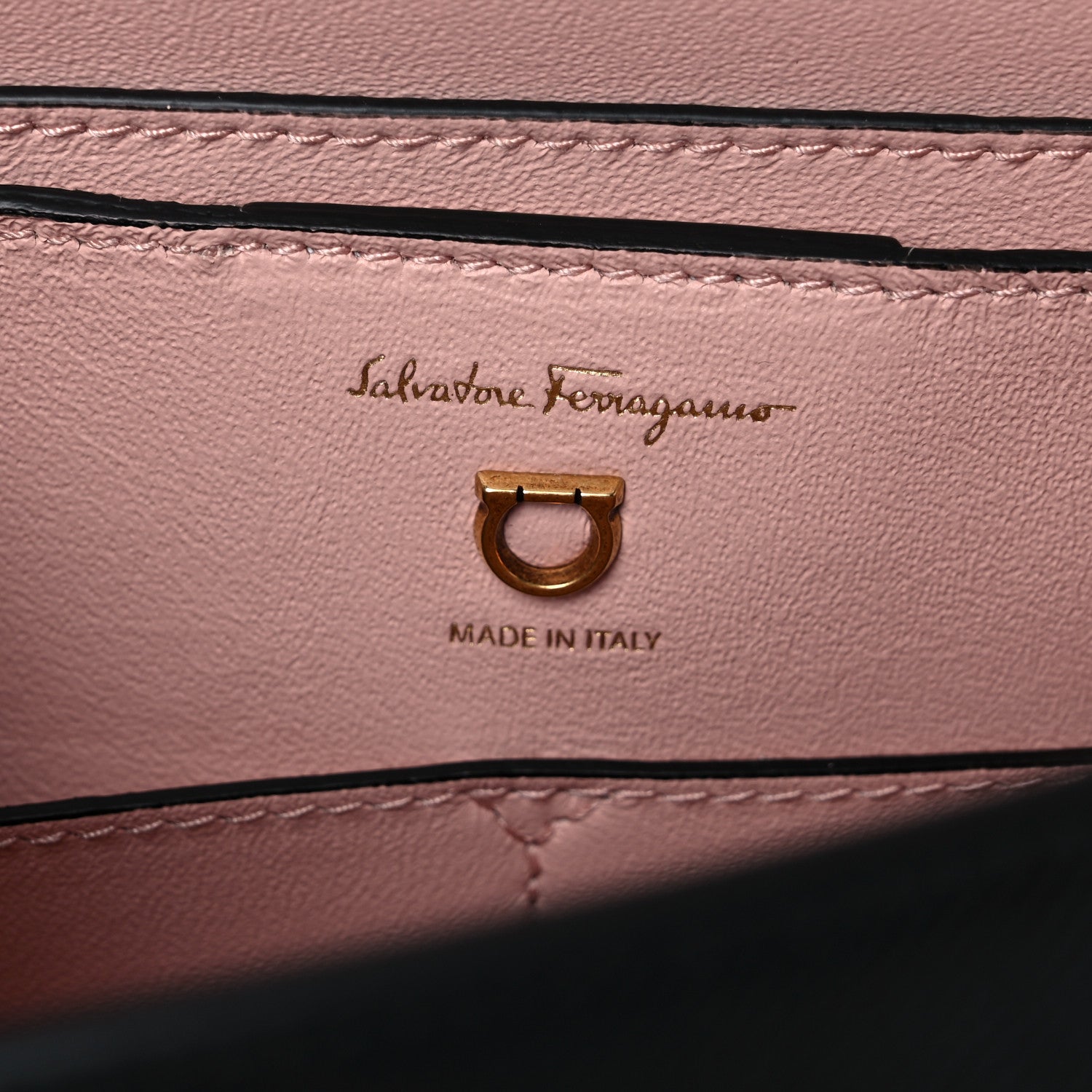 Salvatore Ferragamo Hammered Calfskin Round Gancini Crossbody Bag Black 6 of 8