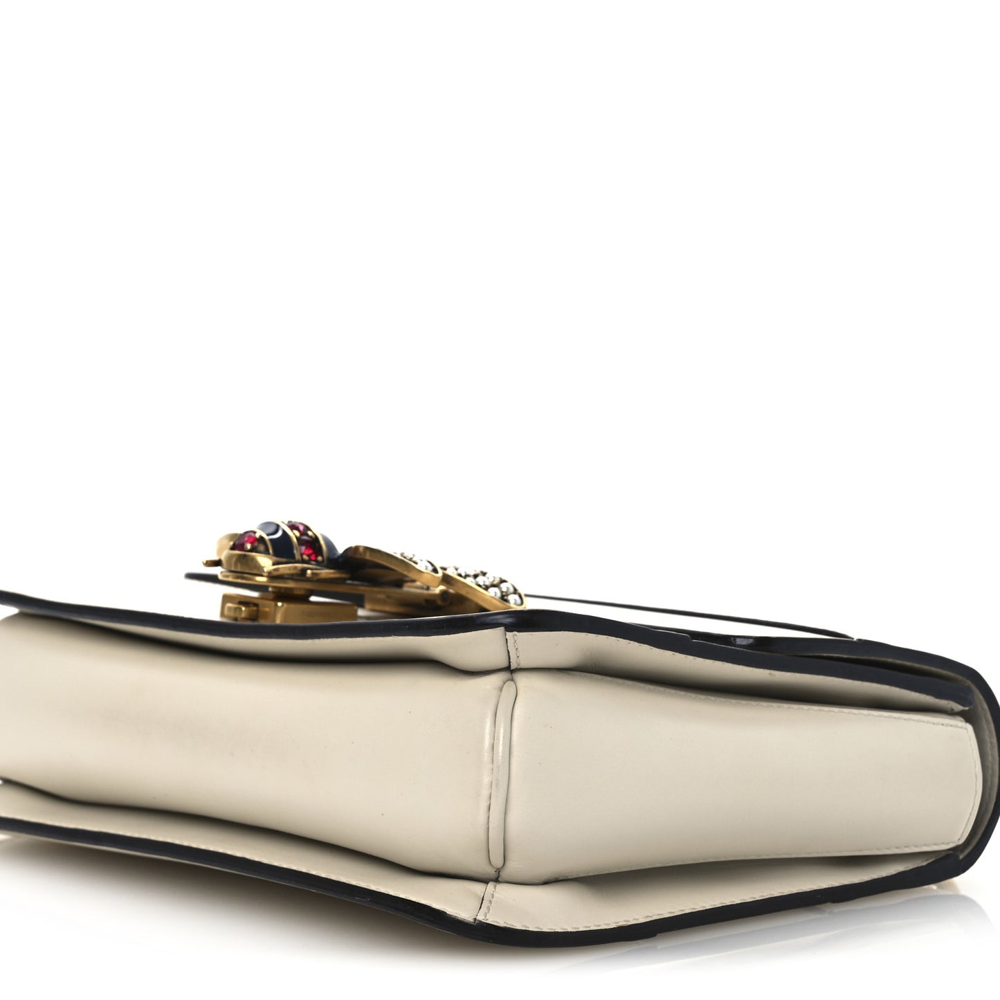 Calfskin Sylvie Web Queen Margaret Shoulder Bag White