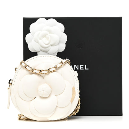 Chanel Lambskin Mini Camellia Bouquet Clutch With Chain White 11 of 11