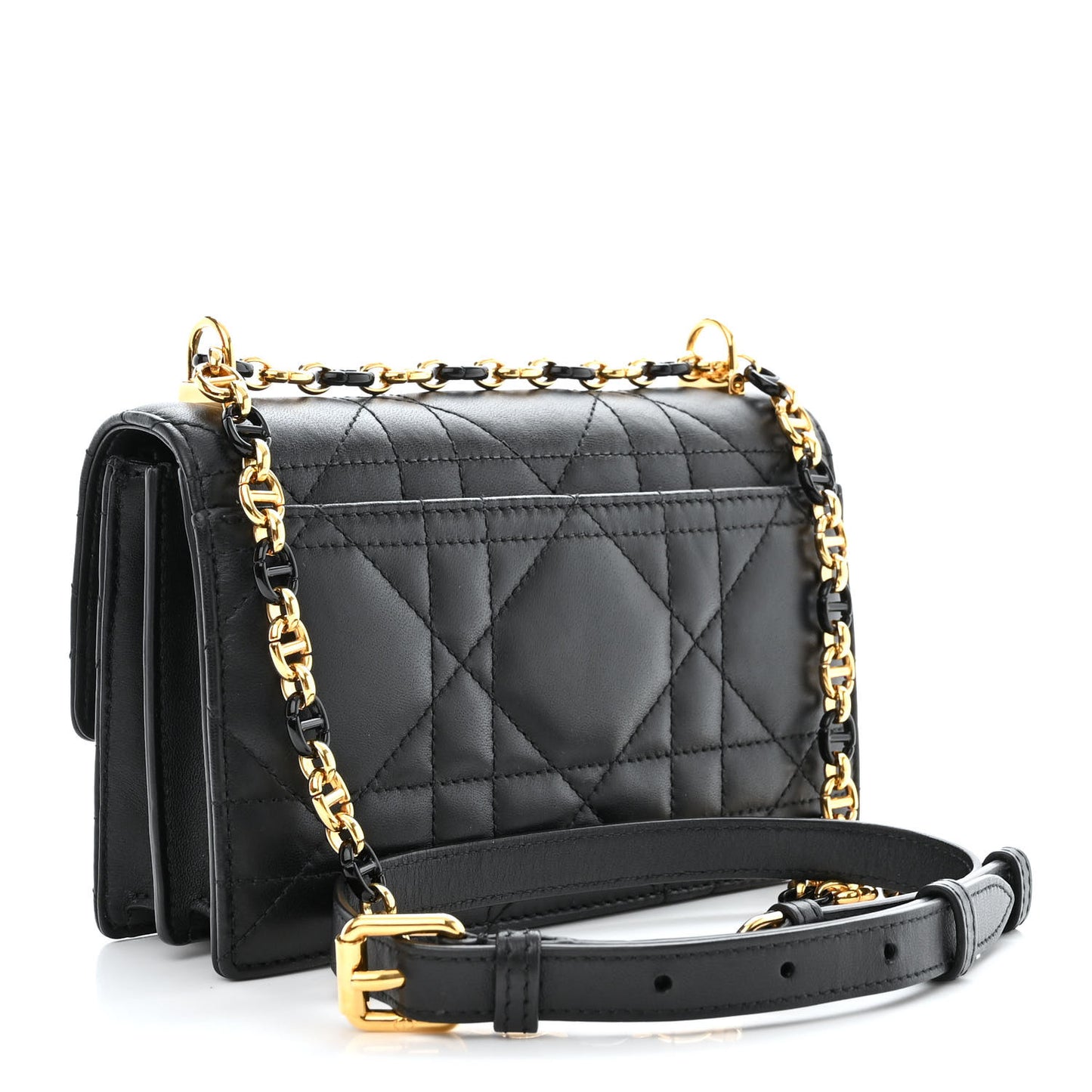 Lambskin Macrocannage Mini Miss Caro Bag Black