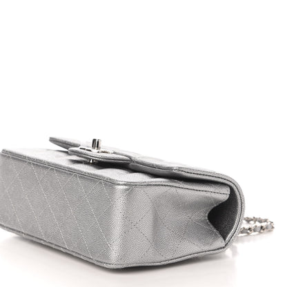 Chanel Metallic Caviar Quilted Mini Top Handle Rectangular Flap Silver 9 of 10