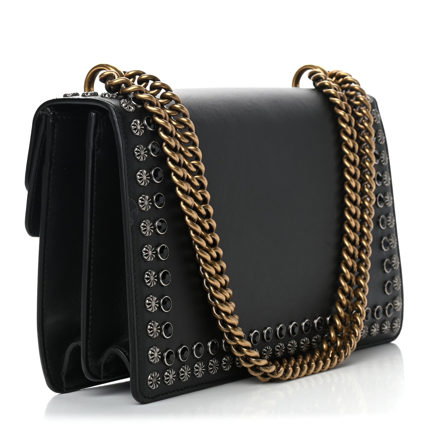 Gucci Calfskin Studded Small Dionysus Shoulder Bag Black 3 of 17