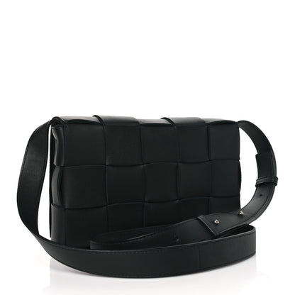 Bottega Veneta BOTTEGA VENETA Lambskin Maxi Intrecciato Cassette Crossbody Bag Black 3 of 10