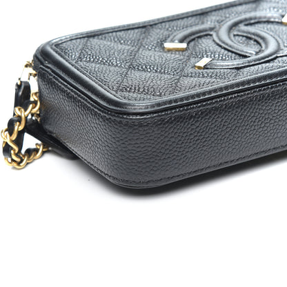 Chanel Caviar Quilted CC Filigree Clutch With Chain Black 6 of 15
