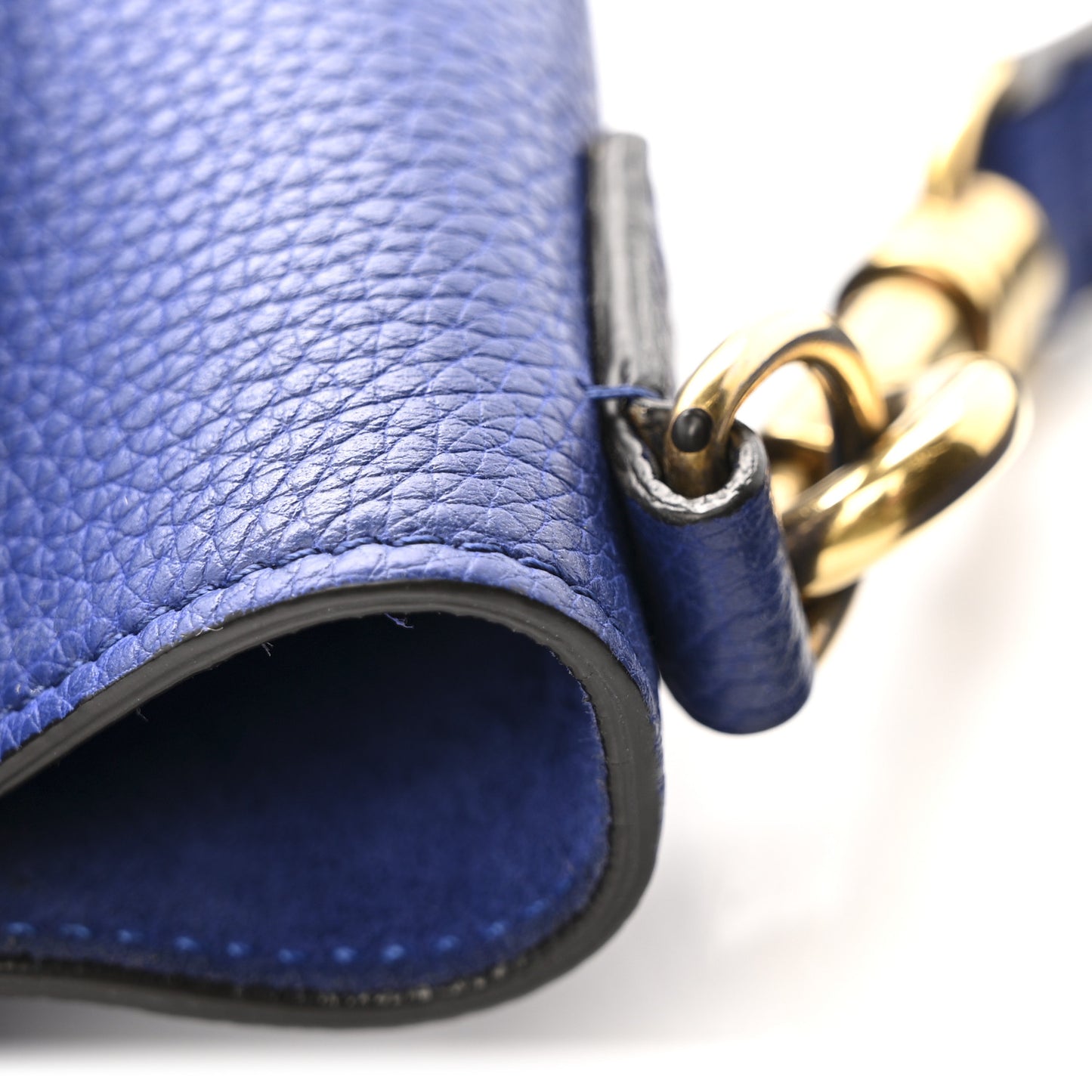 Drummed Calfskin Nano Luggage Indigo