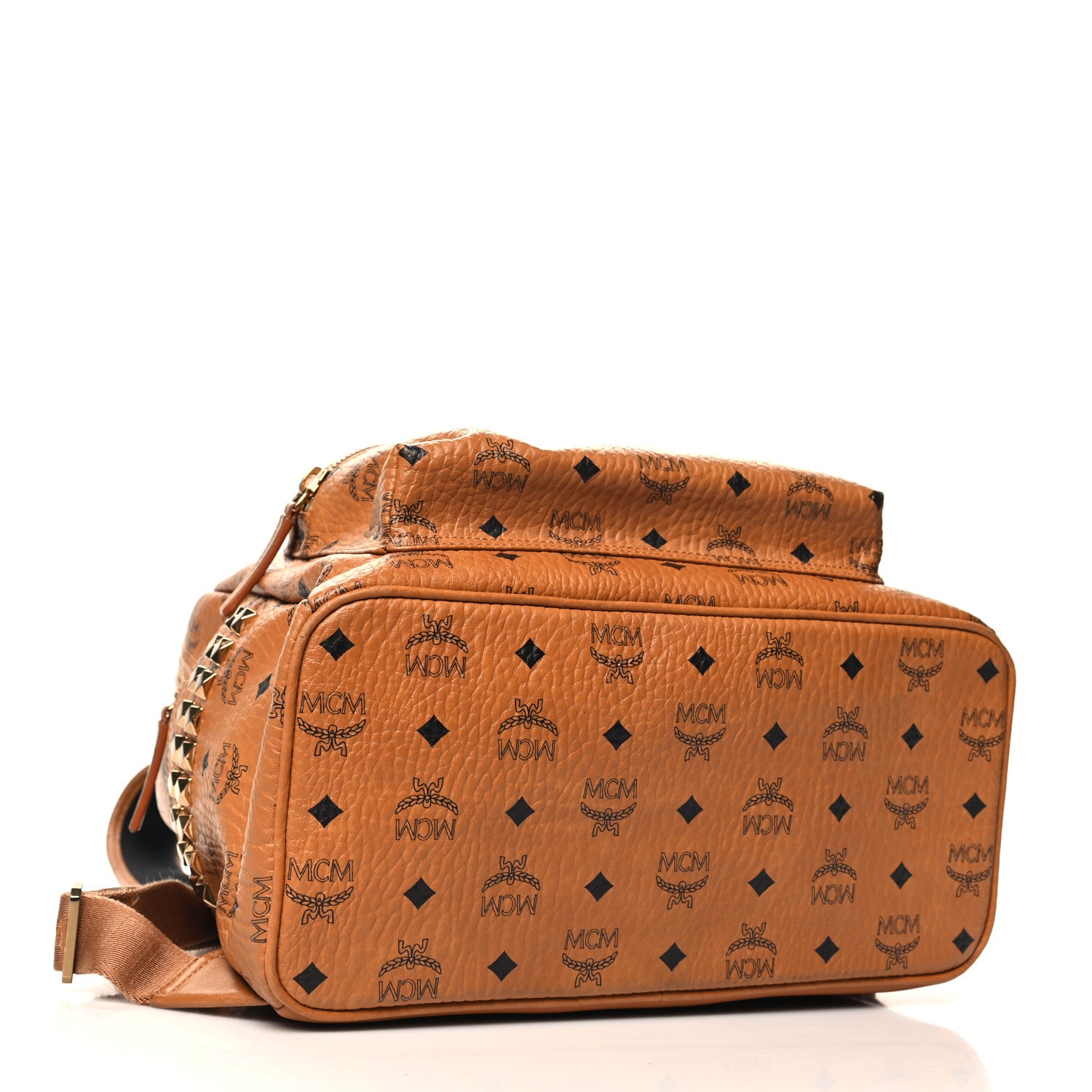 MCM Visetos Medium Side Studs Stark Backpack Cognac 4 of 11