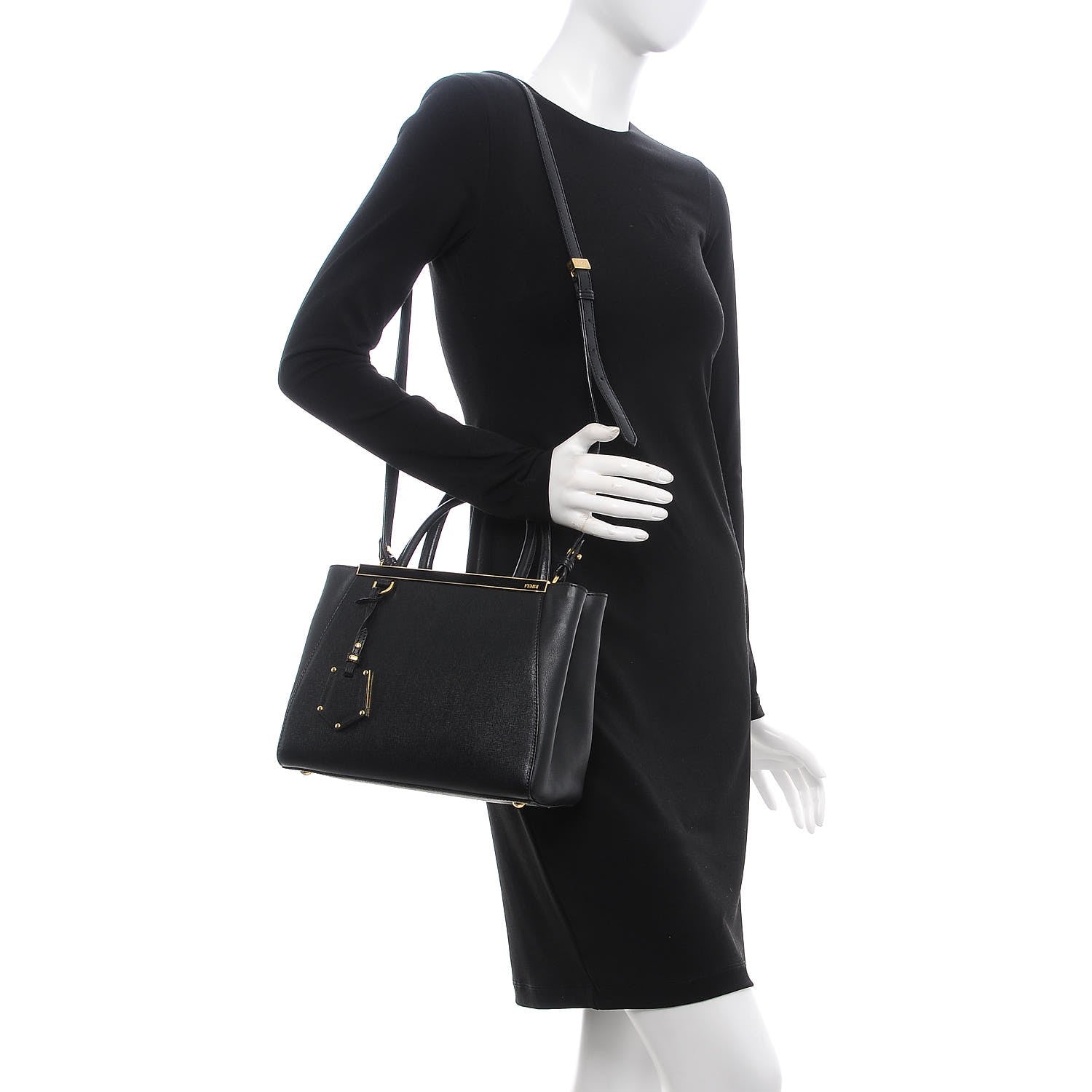 Fendi Vitello Elite Petite 2Jours Tote Black 2 of 8