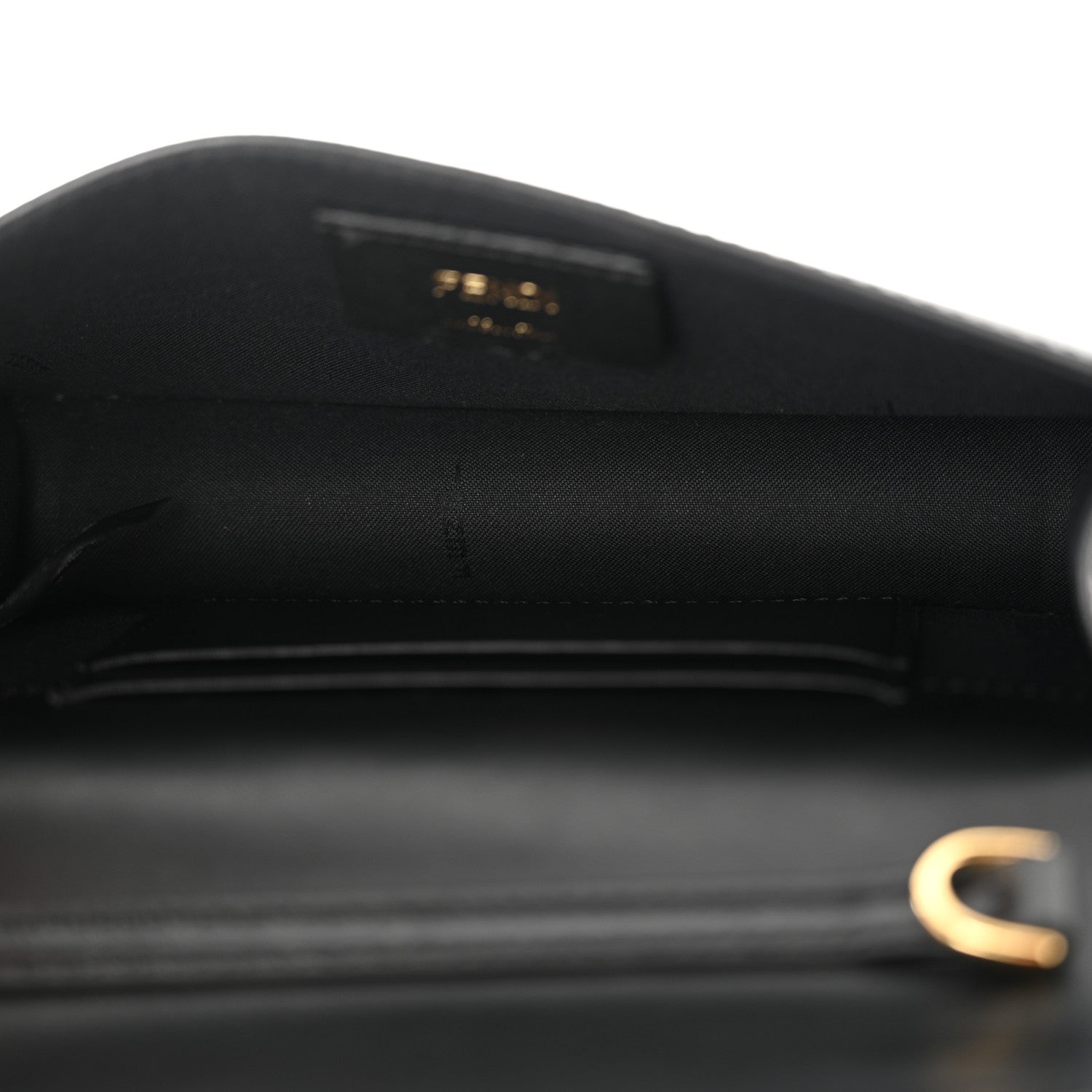 Fendi Vitello Liberty F is Fendi Bi-Color FF 1974 Embossed Envelope Belt Bag Maya Black 5 of 12