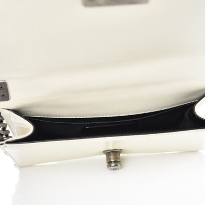 Chanel Glazed Calfskin Small Boy Flap White Black 5 of 12