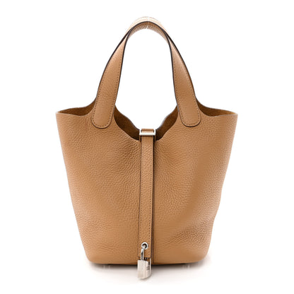 Hermes Taurillon Clemence Picotin Lock 18 PM Biscuit 1 of 11