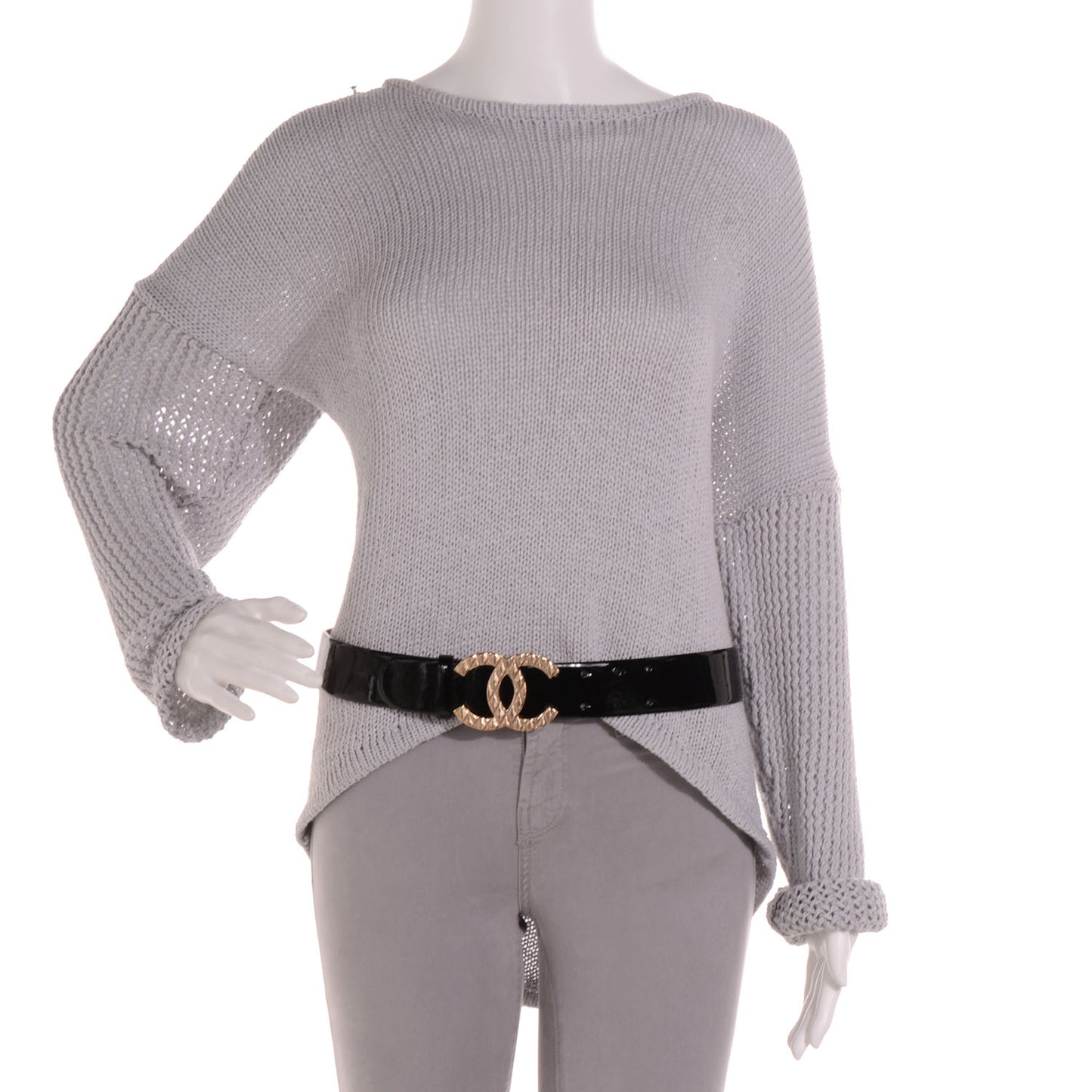 Patent Leather Gold CC Belt 85 34 Black