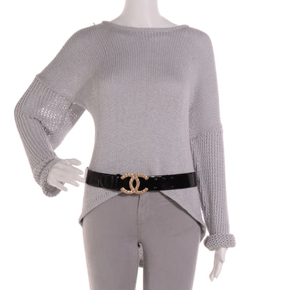 Chanel Patent Leather Gold CC Belt 85 34 Black 2 of 6
