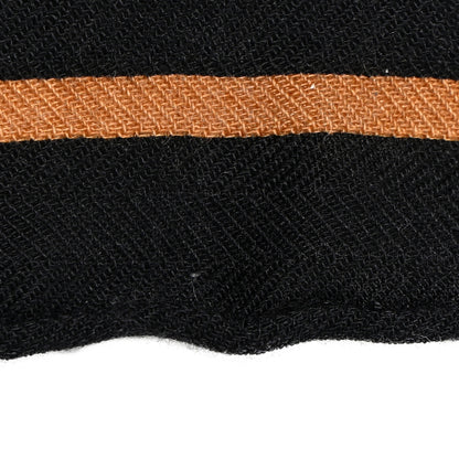 Hermes Cashmere Silk La Promenade du Matin Bandana Shawl 140 Black Noisette Gold 9 of 10