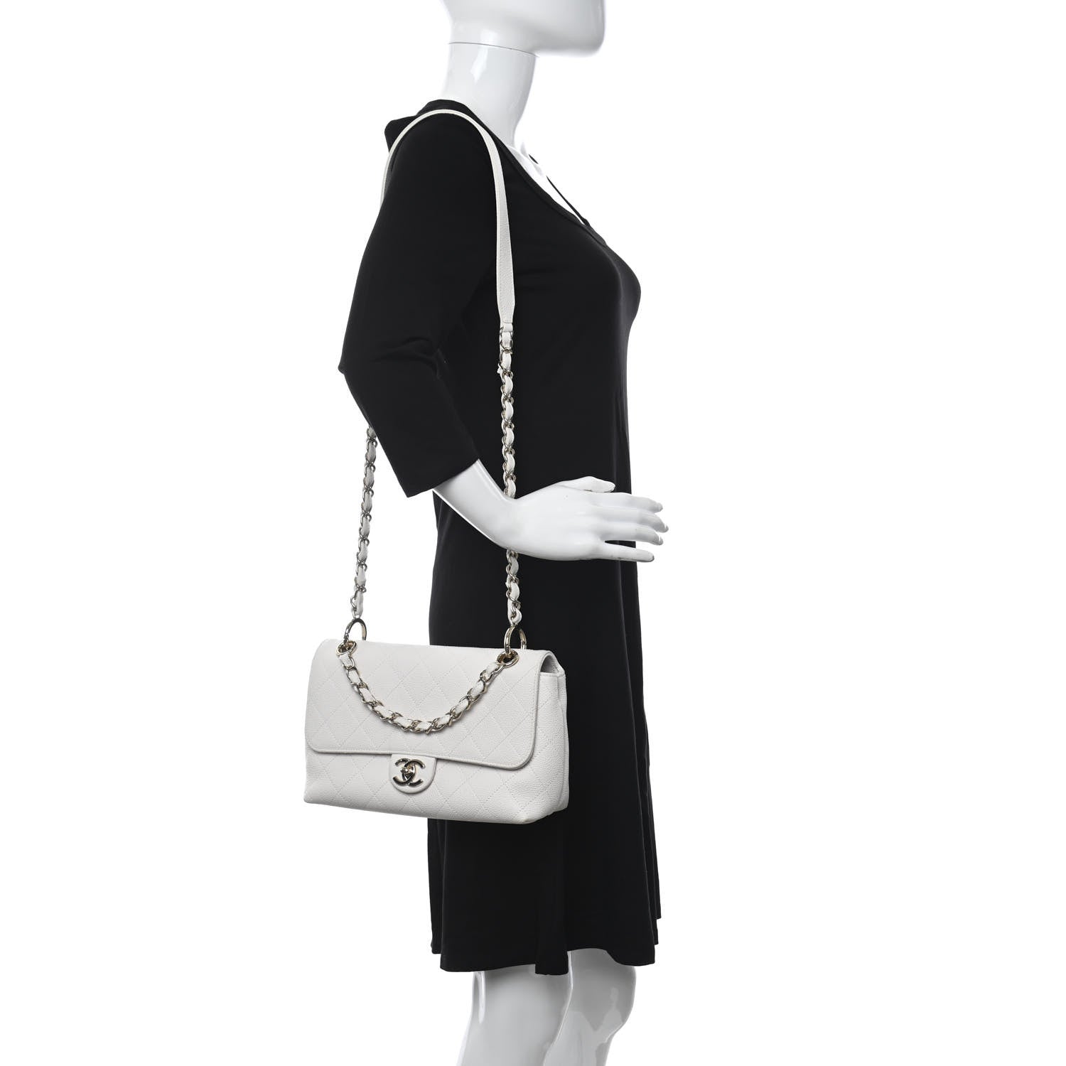 Chanel Caviar Quilted City Walk Flap White 2 of 10