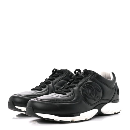 Chanel Calfskin CC Sneakers 40 Black 3 of 9