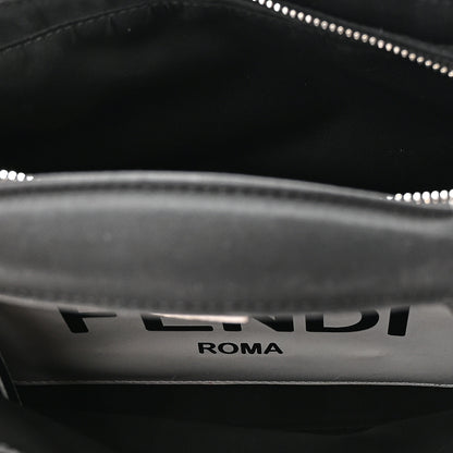 Fendi Nylon Vitello Cover Logo Embossed Mini Peekaboo I SEE U Satchel Black White 5 of 9