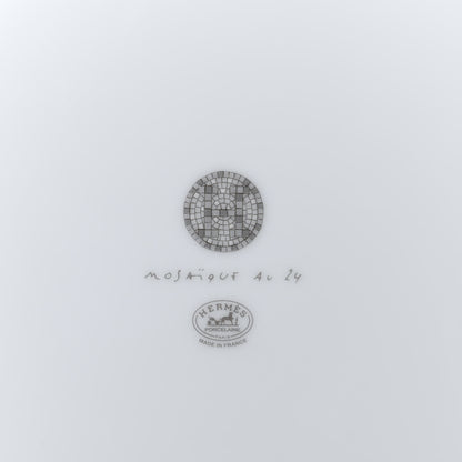 Hermes Porcelain Mosaique Au 24 Platine Presentation Plate Set of 2 3 of 4