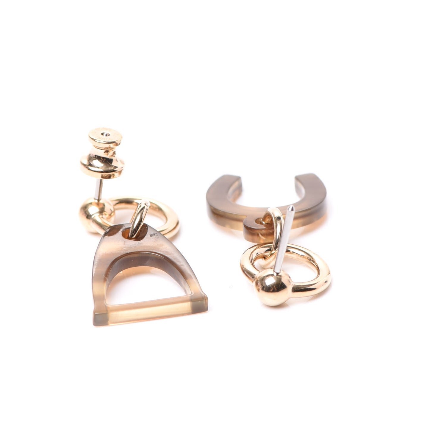 Permabrass Buffalo Horn Amulettes Equestre Earrings