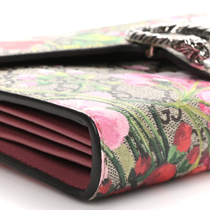 Gucci GG Supreme Monogram Blooms Mini Dionysus Chain Wallet Beige Multicolor Dry Rose 10 of 11