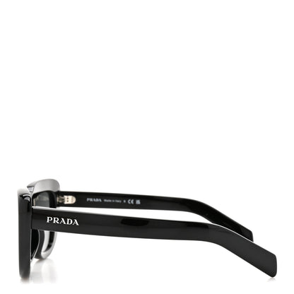 Prada Acetate Rectangular Sunglasses SPR D07 Black 3 of 8
