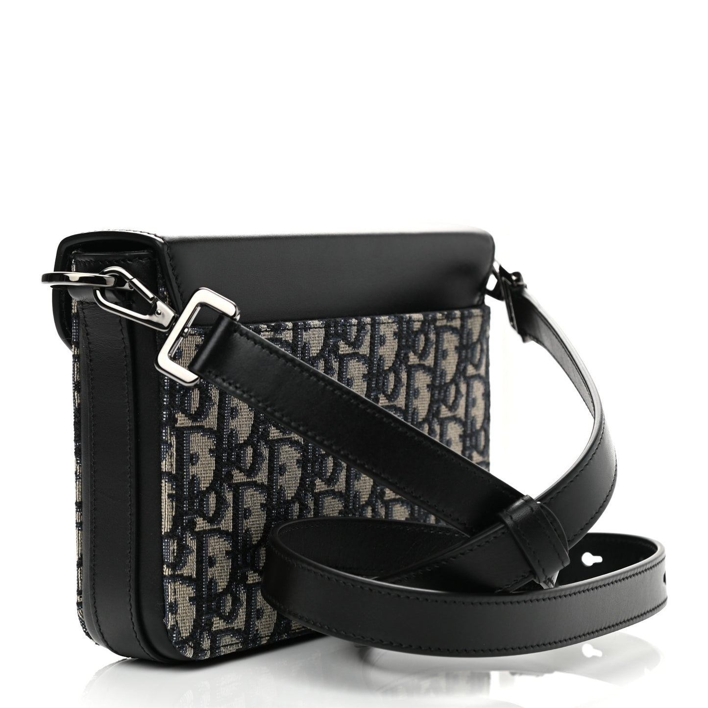 Oblique Smooth Calfskin Messenger Beige Black