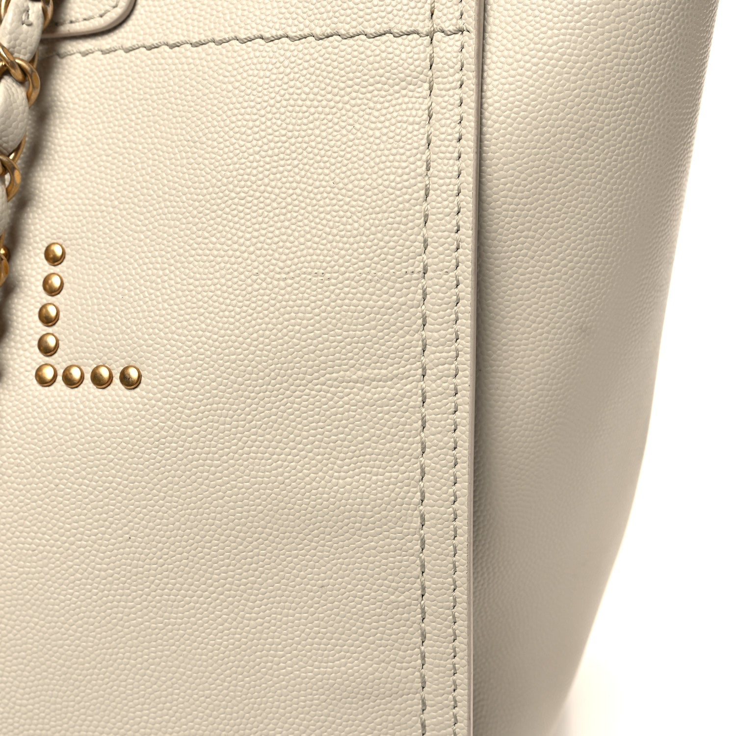 Chanel Caviar Small Studded Deauville Tote Ivory 15 of 16